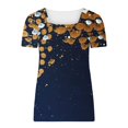thumbnail image 3 of Gibobby Blusa de Trabajo de Manga Corta Camiseta manga corta con cuello cuadrado y letras impresas para mujer, camiseta informal ajustada, blusa(Rojo,CH), 3 of 5