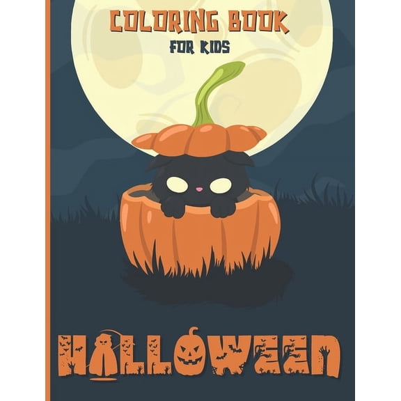 Halloween Coloring Book For Kids: Ages 4-8 - Vampires, ghosts, witches, pumpkins, zombies and more to discover! - Large , (Paperback)
