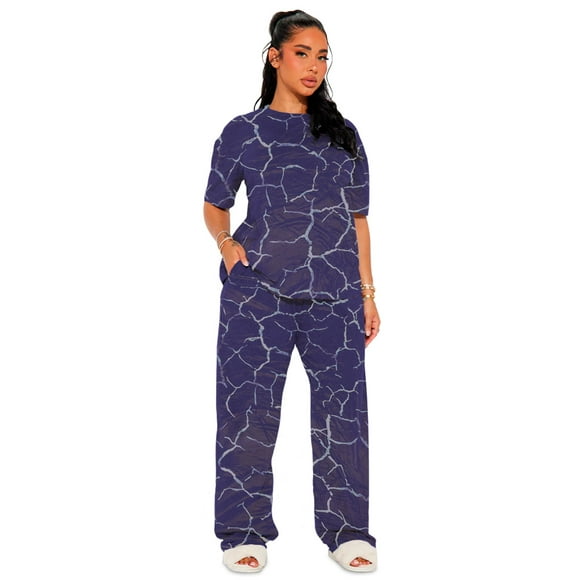 Conjunto De Pijama Shendy Vendy 2 Piezas Para Mujer Elegante Camisa Pantalon