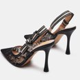 thumbnail image 6 of FSJ Women Sexy Bowknot Stiletto Heels Closed Pointed Toe Slingback Pumps Elastic Strap Sandals Wedding Party Dress Shoes Size 8 Black Lace, 6 of 6