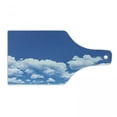 thumbnail image 1 of Landscape Cutting Board, Floating Clouds in the Sky on a Sunny Day Summertime Natural Scene Picture Print, Tempered Glass Cutting and Serving Board, Wine Bottle Shape, White Blue, by Ambesonne, 1 of 1