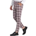 thumbnail image 4 of Lars Amadeus Men's Plaid Dress Pants Casual Slim Fit Checkered Business Trousers, 4 of 6