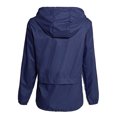 thumbnail image 5 of Women Hooded Solid Long Sleeve Pocket Coat Loose Waterproof Splicing Windbreaker, 5 of 7