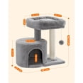 thumbnail image 4 of FEANDREA Árbol para Gatos, Torre para Gatos con Postes rascadores Cubiertos de sisal, Cama para Gatos y Cueva, condominio para Gatos de Interior, 19.3 x 12.6 x 19.1 Pulgadas, Gris Claro, 4 of 5