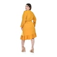 thumbnail image 3 of Vestido midi con abertura Roman Fashion /Tallas Extras, 4070 (Mostaza) amarillo 42, 3 of 5