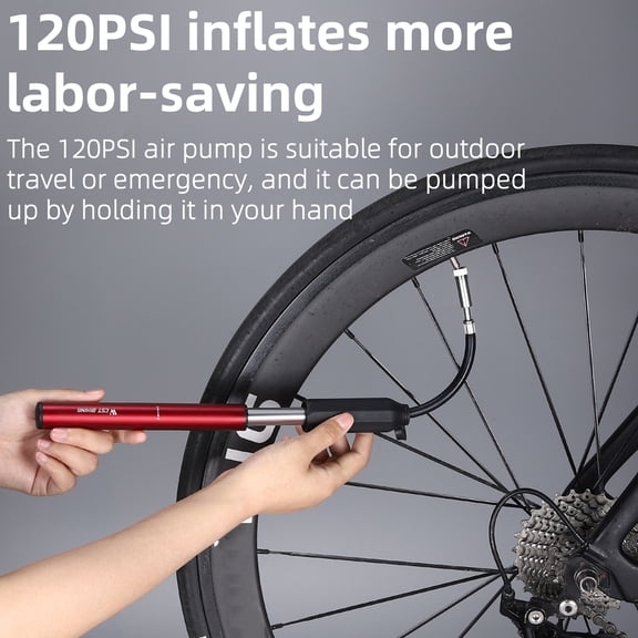Inflator,Tire Pump Portable Tire Inflator Alloy 120psi Tire Inflator Hand Pump Portable Bike Inflator Bike Inflator Tire Pump Portable Bike 120psi Tire Pump Siuke