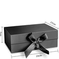 thumbnail image 1 of Alician Strong Cardboard Folding Gift Box With Magnetic Buckle Ribbon Exquisite Solid Color Clamshell Present Packaging Tools (27x19x8cm), 1 of 9