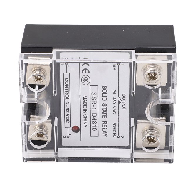 Solid State Relay, 24-480VAC Load Protection DC Control AC Relay No Switch Spark Plastic Shell for Industrial Automation