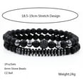 thumbnail image 4 of New 3Pc/Sets Micro Pave CZ 8mm Disco Ball & Bar Charms Bracelets Sets 6mm Matte Beads Stone Bracelet Men Women Jewelry bileklik, 4 of 6