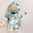 thumbnail image 2 of FYEGRE Combinaison d'Hiver à Capuche pour Bébés Garçons, Chaude, avec Fermeture Éclair, pour Temps Froid, Vert 66, 2 of 9