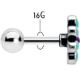 thumbnail image 4 of Body Candy 16G Womens 6mm Stainless Steel Flower Teal Petals Helix Jewelry 1/4, 4 of 7