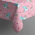 thumbnail image 5 of Pink Cartoon Unicorn Pattern Square Tablecloth,Waterproof Square Table Cover,Wipeable Spillproof Washable Table Cover for Home Kitchen Party Decor 52"x52"(132x132cm), 5 of 6