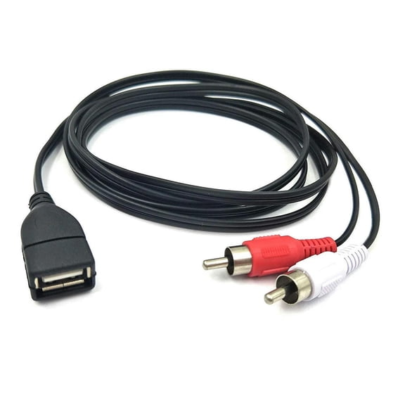 FOR USB to 2RCA Cable,USB 2.0 Female to 2 Dual RCA Male Jack Y Splitter Audio Video AV Composite Adapter Cable - 5 Feet/1.5M