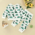 thumbnail image 3 of Vedolay Boys Winter Outfits Boys Fall Outfits Long Sleeve Top & Pants Sets Playwear Clothes 2 Piece,Green 12-18 Months, 3 of 5