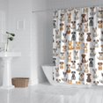 thumbnail image 2 of Mixed Breed Dogs White Pattern Modern Waterproof Shower Curtain Set with 12 Hooks, Washable Decorative Bathroom Shower Curtain, 2 of 6
