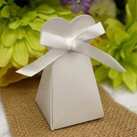 BalsaCircle White 100 Triangle Heart Wedding Party Favor Gift Boxes - Wedding Party Candy Gifts Decorations Supplies