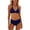 a-118Dark Blue61, variant on VNKIDY Womens Solid Halter Triangle Bikini Top Mid Waisted Cross Wrap Brief Bottom Two Piece Swimwear Set For Beach Days Pool Parties Summer Vacations Water Activities Trendy Swimwear