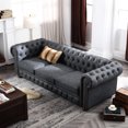 thumbnail image 2 of Chesterfield Sofa with Solid Rubber Wood Legs / 900lbs Load - Bearing Capacity for Safety, 2 of 5