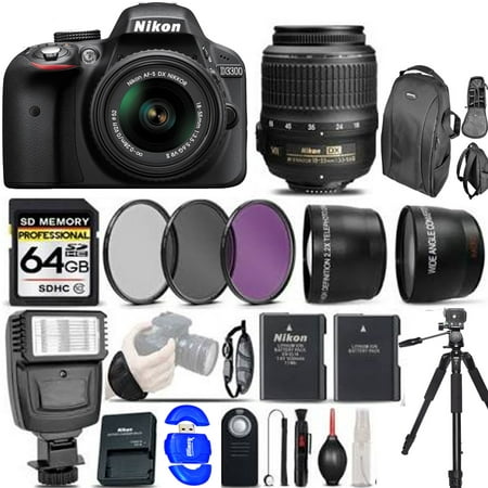 Nikon D3300/D3500 DSLR Camera with 18:55mm Lens (Black) Ultimate Saving Bundle