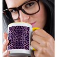 thumbnail image 2 of 3drose, Purple Cheetah Animal Print, 11oz Two-tone Yellow Mug, 2 of 6