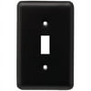 Franklin Brass 64140 Stamped Steel Round Single Toggle Switch Wall Plate/Switch Plate/Cover, Flat Black