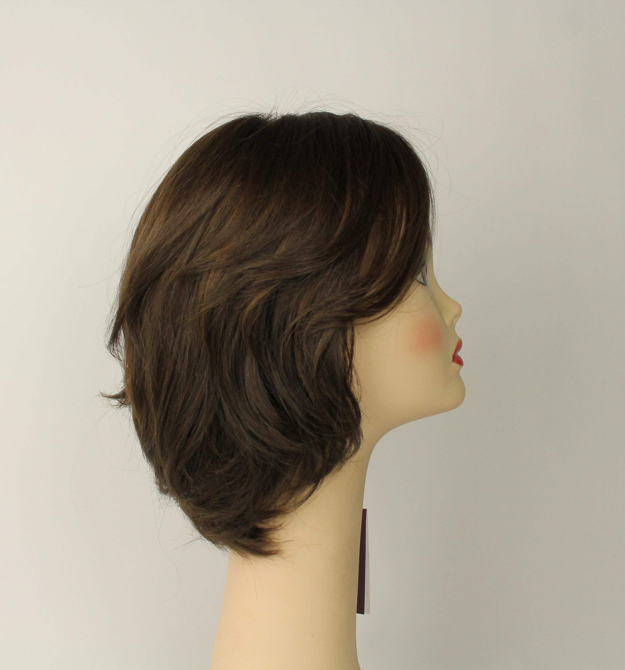 European Human Hair Freeda Wig Olivia 2000 Medium Brown With Blonde Highlights Skin Top Size M