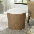 thumbnail image 2 of Uttermost Coastal Wood & Fabric Storage Stool in Brown/Off White, 2 of 5