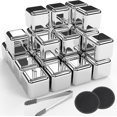 thumbnail image 1 of 36 piezas de cubitos de hielo reutilizables de acero inoxidable - Piedras de whisky para bebidas, alta tecnología de enfriamiento, para whisky y bebidas, regalos para papá en el Día del Padre, 1 of 4