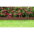 thumbnail image 2 of Evelyne Garden Border Edging: Wooden Fence Design - 8pcs Brown Yard Landscaping Fence Liner Lawn Edge Barrier - 10ft Kit of Decorative Lawn Landscape Panels Elements - GMT-10374-A08, 2 of 8