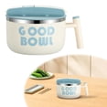thumbnail image 2 of Dinnerware Set 304 Stainless Ramen Bowl with Lid Large Capacity Colander Portable Lunch Cup for Students & Workers, 2 of 5