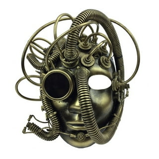 Attitude Studio Pink Skeleton Mask - Costume Skull Mask for Men and Women,  Steampunk Inspired Full Face Mask Costume Accessory, Perfect for Halloween,  Parties, Conventions, and Horror-Themed Events 