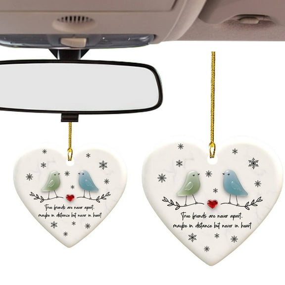 True Friends Never Apart Sea Glass 2 Layers Ornament,Friendship Acrylic Christmas Ornament2025,Best Friend Gift Holiday Keepsake,A