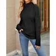 thumbnail image 4 of Cable Sweaters for Women Ribbed Turtleneck Sweater Chunky Knit Long Sleeve Oversized Knitted Pullover Sweater Alsol Lamesa, 4 of 6