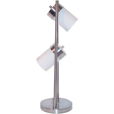 2-Light Adjustable Table Lamp, White