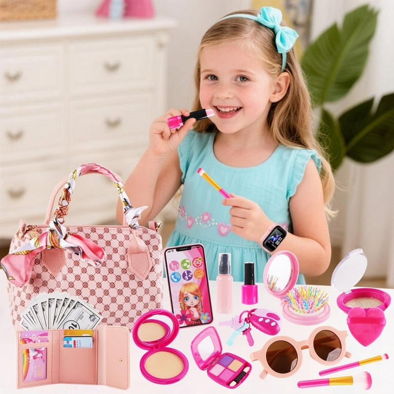 TiokMc Play Purse Set for Little Girls, 38-Piece Toddler Purse