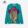 thumbnail image 3 of Sudadera con capucha de cuello redondo con estampado de princesa Barbie nueva de primavera y otoño de 2024, sudadera con capucha informal de manga larga con cuello redondo, regalo de Navidad rosa, 3 of 5