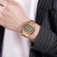 thumbnail image 2 of Classic Women's Digital Multifunction Sports Watch Stainless Steel Band Square Waterproof Electronic Led Watch, 2 of 8