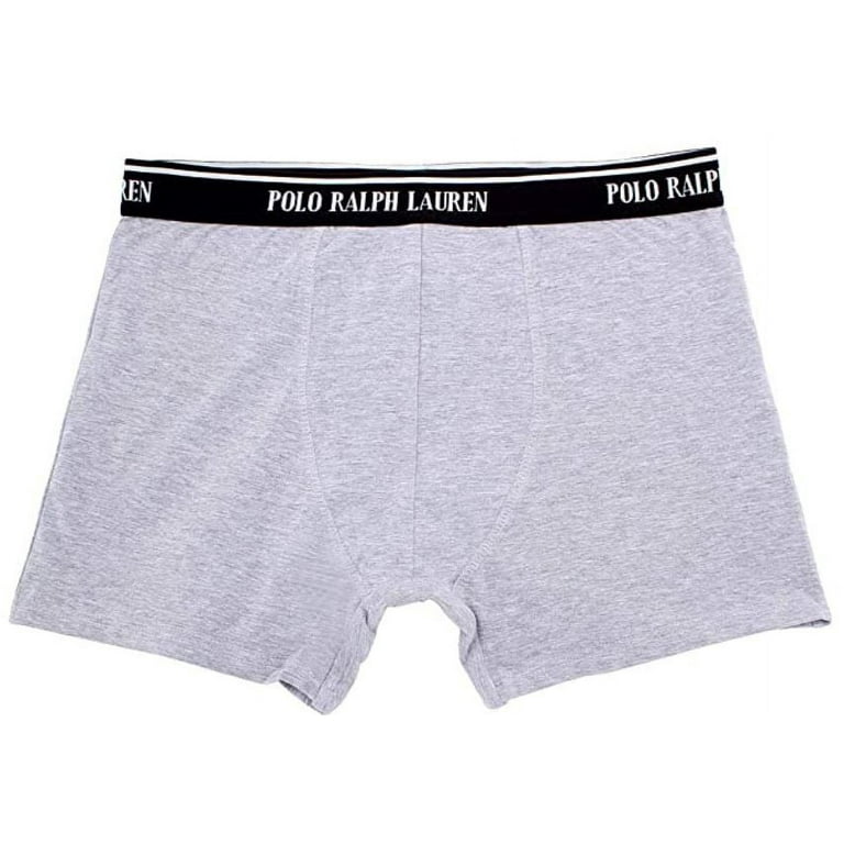 Ralph Lauren Black/White/Grey Men's Cotton Stretch 3 Pack Boxer Pouch Trunk  Underwear, XL 