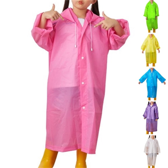 Apeya Kids Rain Jacket Waterproof Reusable Rain Poncho With Hood For Boys And Girls Outdoor Travel Lightweight Raincoat Protection Gear Essential