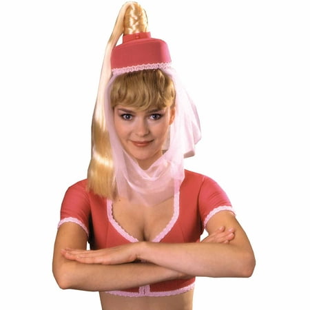 Dream of Jeannie Hat with Hair Adult Halloween Accessory