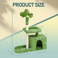 thumbnail image 6 of 36in Cat Tree with Leaves, Multi-level Cat Tower with Cat Scratching Post, Cozy Cat Condo, Padded Beds, Dangling Ball for Kittens and Indoor Cats, Green, 6 of 9