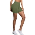 thumbnail image 7 of Mifsaly Womens High Waisted Biker Shorts Tummy Control Yoga Shorts with Pockets Athletic Compression Workout Running Gym Cycling Exercise Clothes Green,L, 7 of 7