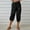 Black, variant on Capri Pants for Women With Pockets Cotton Linen Capris Lounge Elastic Waist Capris Pants Pull On Drawstring Cropped Pants Casual Straight Trousers Summer Khaki