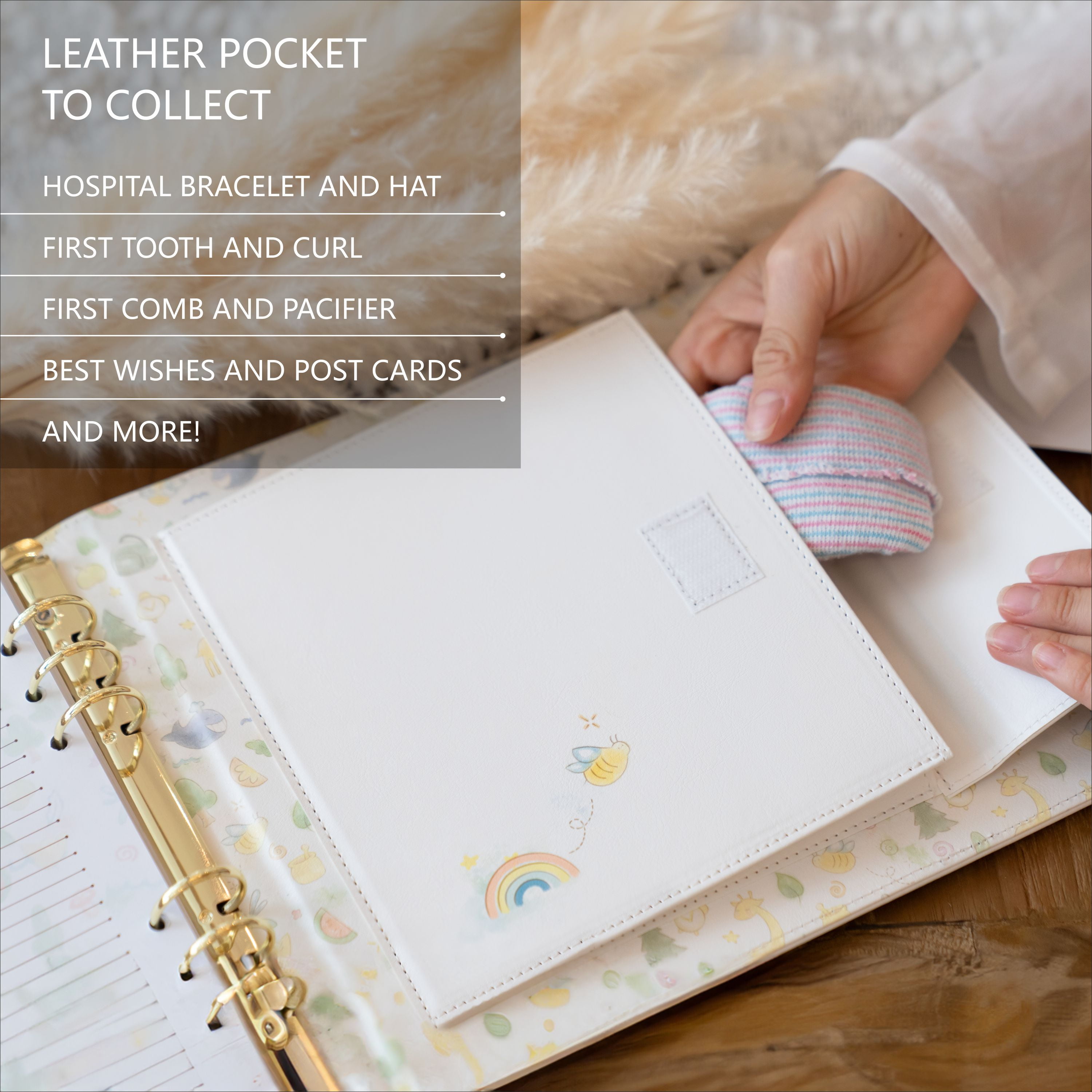 Leather-Bound Baby Memory Book, Baby Shower Gift