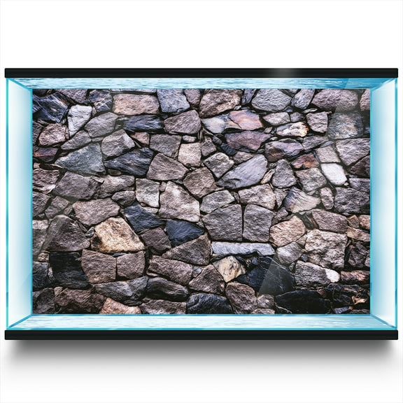 Aquarium Background Stickers - Stone Wall Rock - for 5-60 Gallon Fish Tanks Reptile Terrarium Decor