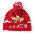 thumbnail image 2 of Christmas Hat Designs LED Christmas Sweater Cap Santa Light Knitted Hat,Red Fawn, 2 of 5