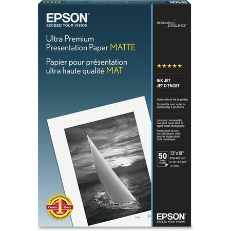 Epson, EPSS041339, Ultra Premium Matte Presentation Paper, 50 / Pack, White