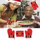 thumbnail image 1 of Juego de manoplas aislantes, cordón de franela para adornos navideños de árbol de Navidad, con aislamiento térmico, diseño de Papá Noel, plegables y portátiles, de franela, para la cocina, 1 of 6