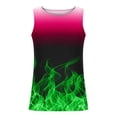 thumbnail image 3 of Penkiiy 3D Tank Tops for Men Women Cool Design Flame Sleeveless Shirts Summer Tops L Green, 3 of 4