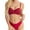 Red, variant on TAGOLD Womens Lingerie ,Fashion Woman's Lace Beauty Back Solid Strap Wrap Plus Size Bra Underwear